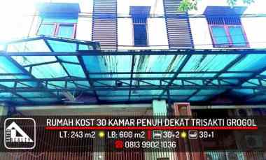 Rumah Kost 30 Kamar Penuh dekat Trisakti Grogol, Jakarta Barat