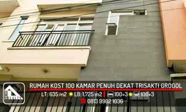 Rumah Kost 100 Kamar Penuh dekat Trisakti, Grogol Petamburan