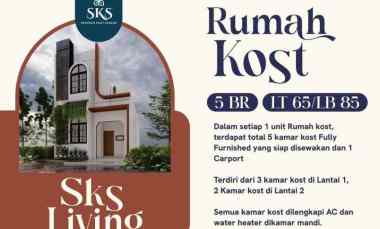 Rumah Kost 5 Kamar Tidur Full Furnished hanya 7 menit ke Kampus IPB