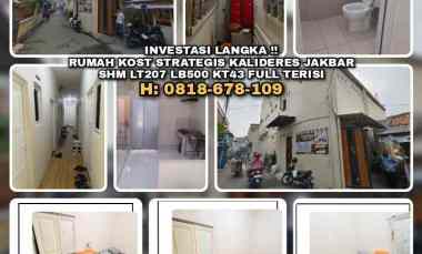 Dijual Rumah Kost Strategis, Kalideres Jakarta Barat. Shm Lt207 Lb500