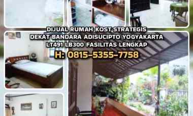 Dijual Rumah Kost dekat Bandara Adisucipto Yogyakarta. Lt491 Lb300 Shm