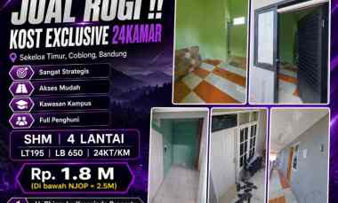 Jual Rugi Kost Eksklusif 24 Kamar di Jantung Kawasan Kampus Bandung