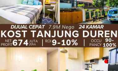 Rumah Kost 24 Kamar Terisi P E N U H dekat G O R Tanjung Duren, Jakbar