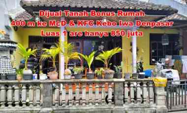 Dijual Murah Tanah Bonus Rumah di Kebo Iwa Denpasar