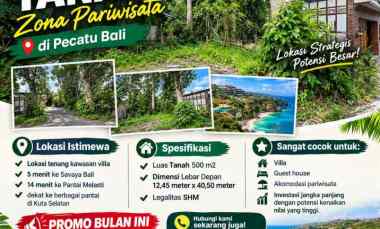 Dijual Murah Tanah Zona Pariwisata di Pecatu Bali