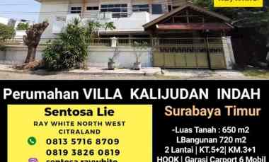 Dijual 650 m2 Rumah Villa Kalijudan Indah - Rumah Hook 2 Lantai Sby