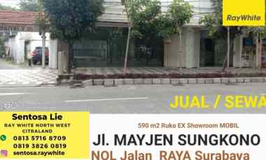 Dijual 590 m2 Ruko Ex Showroom Mobil di Jalan Mayjen Sungkono - Sur