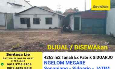 Murah Rp.3,5 jt/m2 Dijual Ex Pabrik Sidoarjo di Ngelom Megare - Taman