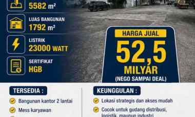Jual Tanah 5882m Gudang Kantor di Cilincing Jakarta Utara