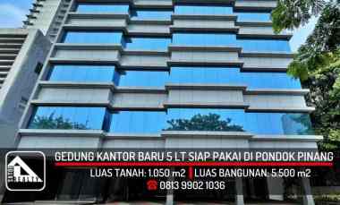Gedung Kantor 5 Lt Siap Pakai Brand New di Pondok Pinang