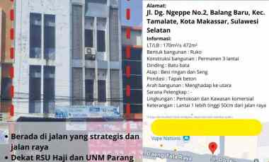dijual ruko gudang kantor jl dg ngeppe