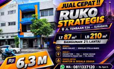 Dijual Ruko Strategis di Surabaya Lt 87m2 Lb 210m2 Siap Pakai