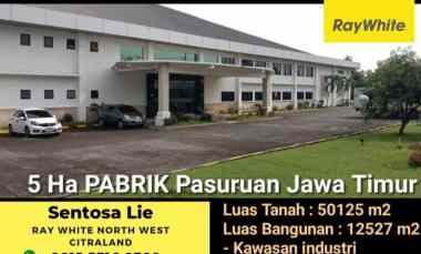 Dijual 5 Ha Eks Pabrik Pasuruan Jatim Kawasan Industri- Ijin Industri