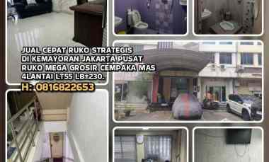 Jual Cepat Ruko Strategis di Kemayoran Jakarta Pusat. Ruko Mega Grosir
