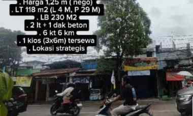 Jual Cepat Murah Ruko 2 Lt, 118m2, Strategis, Tepi Jalan Raya, Koja