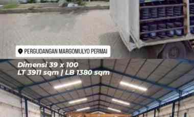 Dijual Gudang Margomulyo Permai Jalan Utama dekat Jalan Raya