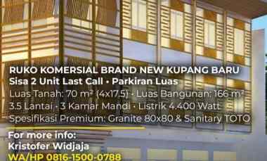 Dijual Ruko 3,5 Lantai Kupang Baru Surabaya Barat Parkir Luas Sisa 2 U