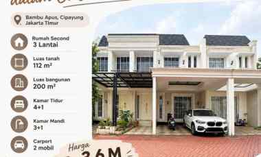 Dijual Rumah Second 3 Lantai di Bambu Apus Jakarta Timur