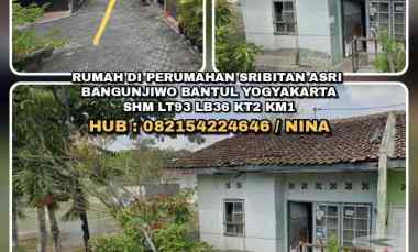 Rumah di Perumahan Sribitan Asri Bantul Yogyakarta. Shm Lt93 Lb36 Kt2