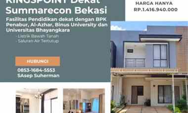 Rumah Cluster 2Lt Kingspoint dekat Summarecon dan Stasiun Bekasi Utara