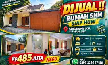 Rumah Dijual Cebongan Lor Sleman Yogyakarta Shm Luas 100m2 Murah Nego
