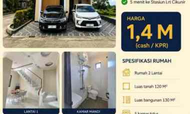 Dijual Rumah Hook Akses dekat Stasiun Lrt Cikunir Bekasi Selatan
