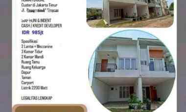 Townhouse Rumah Mezzanine dekat Stasiun Lrt Ciracas Jakarta Timur