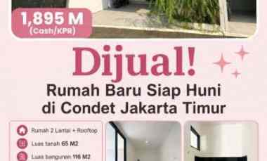 Rumah Baru Siap Huni di Condet Jakarta Timur Bonus Rooftop