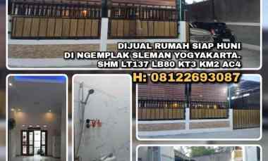 Rumah Siap Huni di Ngemplak Sleman Yogyakarta. Shm Lt137 Lb80 Kt3 Km2