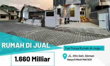 Rumah Mewah Siap Huni di jl Gito Gati Sleman 5 menit Mall Sch