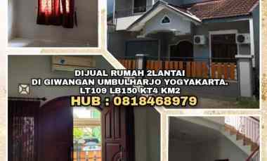 Rumah 2 lantai di Giwangan Umbulharjo Yogyakarta. Lt109 Lb150 Kt4 Km2