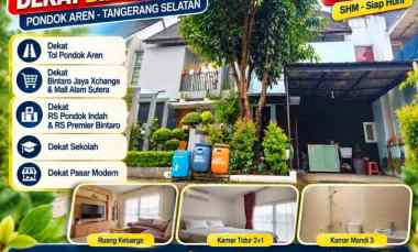 Rumah Dijual dekat Bintaro Jaya Pondok Aren SHM 2 Lantai