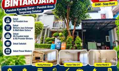 Rumah dekat Bintaro Jaya Pondok Kacang Barat 2 Lantai SHM