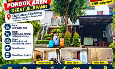 Rumah Dijual Pondok Aren dekat Jelupang LT 81 LB 100 SHM