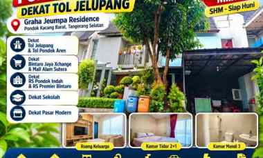 Rumah Strategis Pondok Aren dekat Tol Jelupang, SHM, 2 Lantai