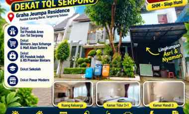 Rumah Strategis Pondok Aren dekat Tol Serpong SHM 2 Lantai