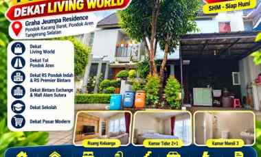 Rumah Dijual Pondok Aren dekat Living World LT 81 LB 100 M