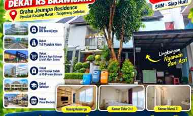 Rumah Strategis Pondok Aren dekat RS Brawijaya 2 Lantai SHM