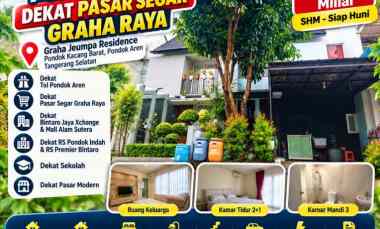Rumah Strategis Pondok Aren dekat Pasar Segar Graha Raya