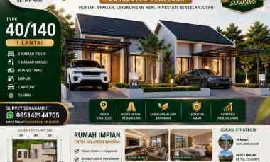 dijual rumah harga 400 jutaan one gate system