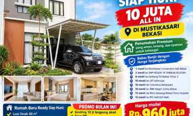 Dijual Rumah Baru Siap Huni 10 juta all in di Mustikasari Bekasi