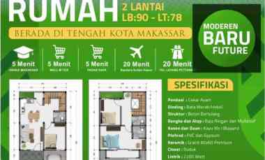 Rumah 2 Lantai Ditengah Kota Makassar, jl.perintis Kemerdekaan