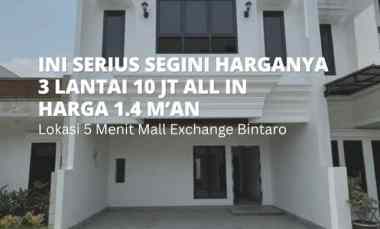 Rumah Premium Harga Terjangkau di Bintaro Free Biaya KPR