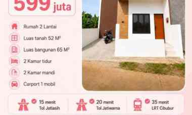 Dijual Rumah Scandinavian Modern 10menit Tol Jatiasih Bekasi