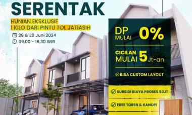 Rumah Dp Nol dekat Tol Jatiasih di Jatiasih Bekasi Jawa Barat