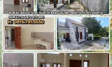 Rumah Siap Huni di Bangunjiwo Bantul Yogyakarta. Shm Lt114 Lb70 Kt2