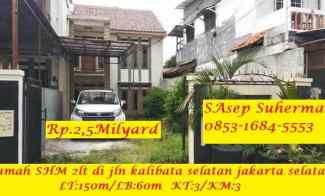 Dijual Murah Rumah SHM 2 lantai di Jln Kalibata Selatan Jakarta Selatan Beb