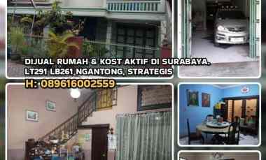 Dijual Rumah Kost Aktif di Surabaya. Lt291 Lb261 Ngantong, Strategis