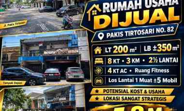 Dijual Rumah Usaha jl. Pakis Tirtosari Surabaya Lt200 Lb350 Strategis