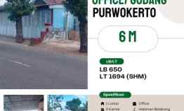 Jual Cepat Rumah Gudang Office Purwokerto Strategis Pinggir Jalan Raya